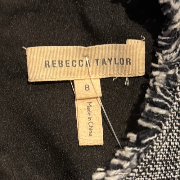 Rebecca Taylor Women’s 8 Sleeveless Slub Suiting Gray Drop Waist Dress Frayed - Picture 5 of 7